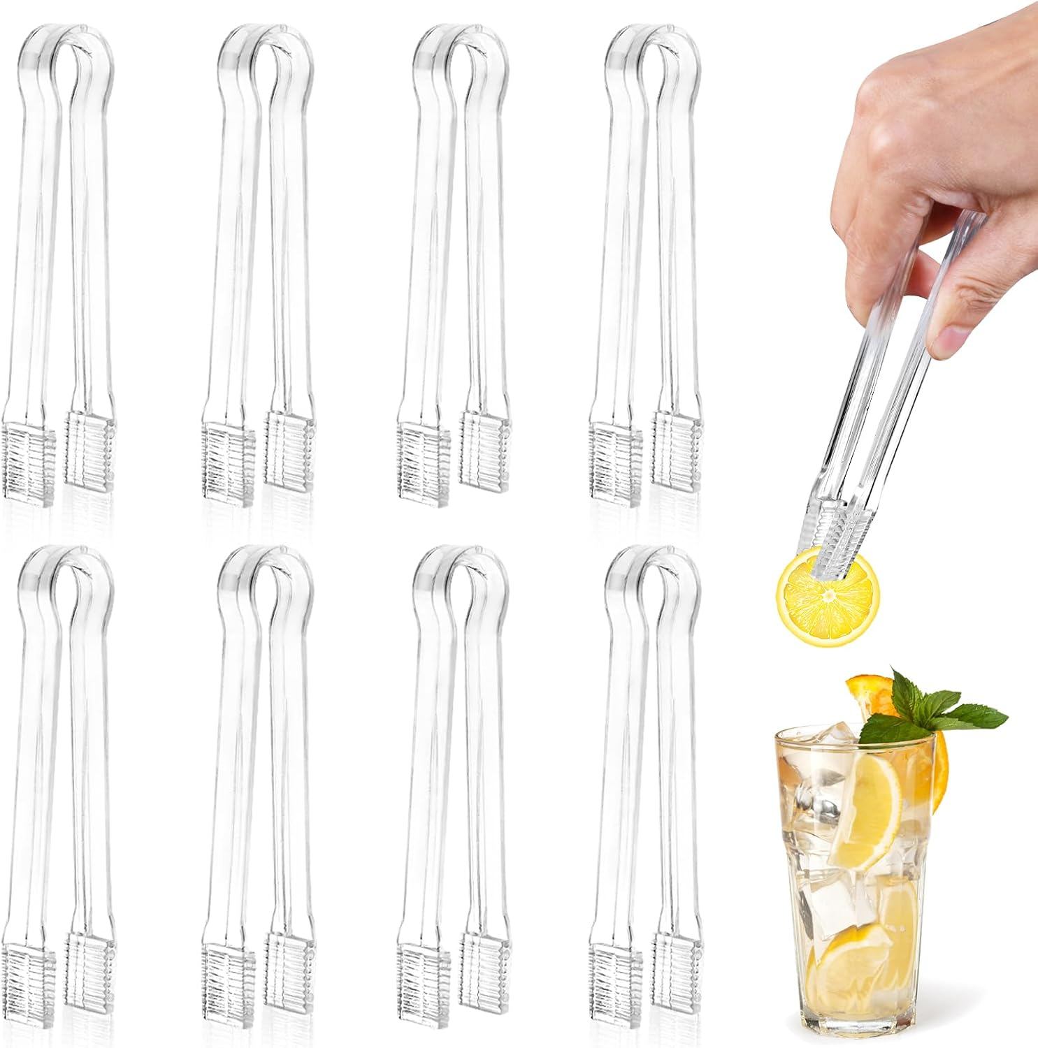 8 Pcs Plastic Buffet Serving Tongs image number 6