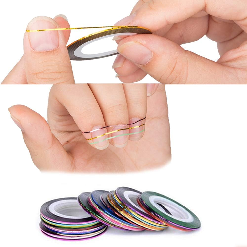 Nail Art Design Tool Set,Sonku 50 Pcs Nail Design Tools with Nail Art Brushes,Nail Dotting Tool,Nail Striping Tapes