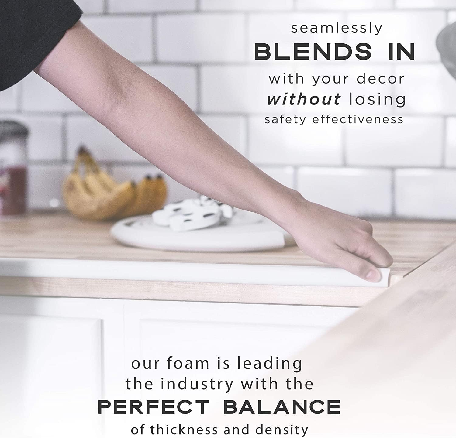 Baby Proofing Edge and Corner Guard Protector Set, 16 Feet Edges & 4 Foam Corners, Furniture and Tables Child Baby Proof Bumpers, Pre-Taped Corner Cushions - Oyster White image number 5