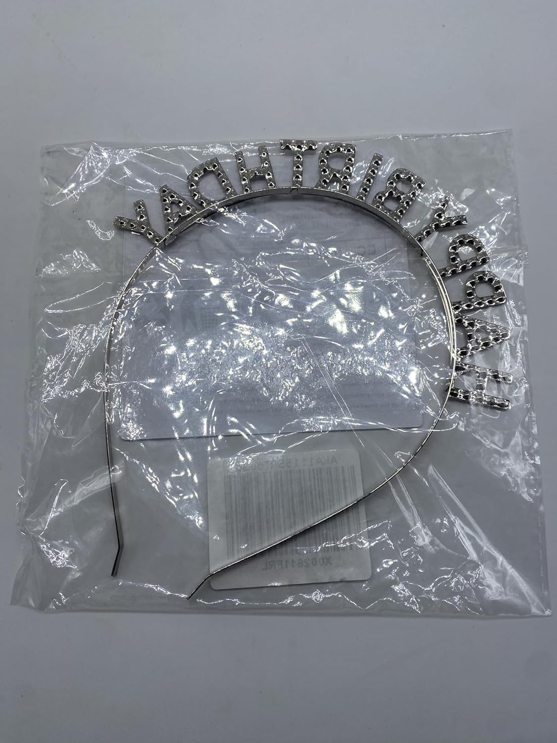 Aikeis Birthday Tiara, Little Birthday Crown Tiara, Little Girl Birthday Headband, Small Rhinestone Headband, Happy Birthday Tiara Hair Accessory (Silver)