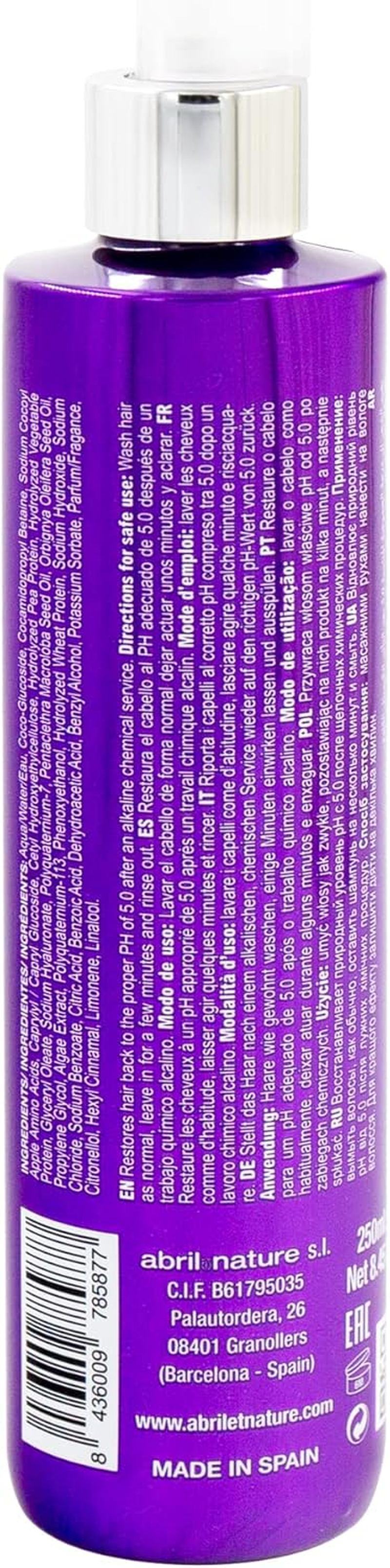 Abril Et Nature - Professional Shampoo 5.0 PH Revitalizing - Protects and Maintains Colour - Long Lasting - Sulphates and Paraben Free - Professional Hairdressing Treatment - More Shine - 250 Ml image number 2