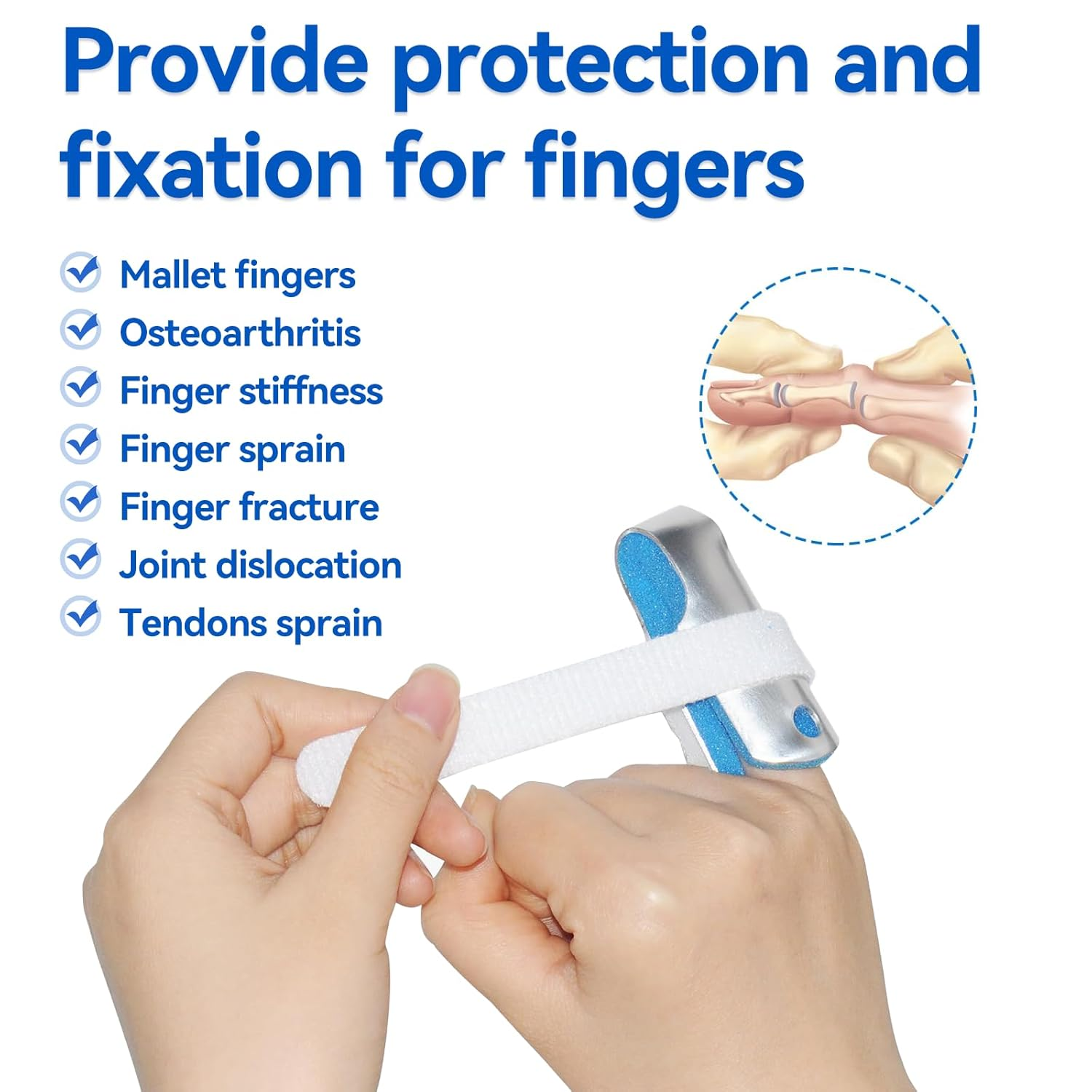 Finger Splint, 3-Size Pack Finger Support Brace Finger Stabilizer for Broken Fingers Straightening Arthritis Knuckle Immobilization image number 3