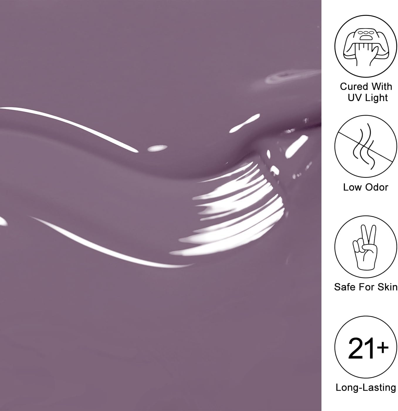 Imtiti Grey Purple Gel Nail Polish, Grey UV Gel Polish for Nail Art, Soak off UV LED - Coral Pink image number 3