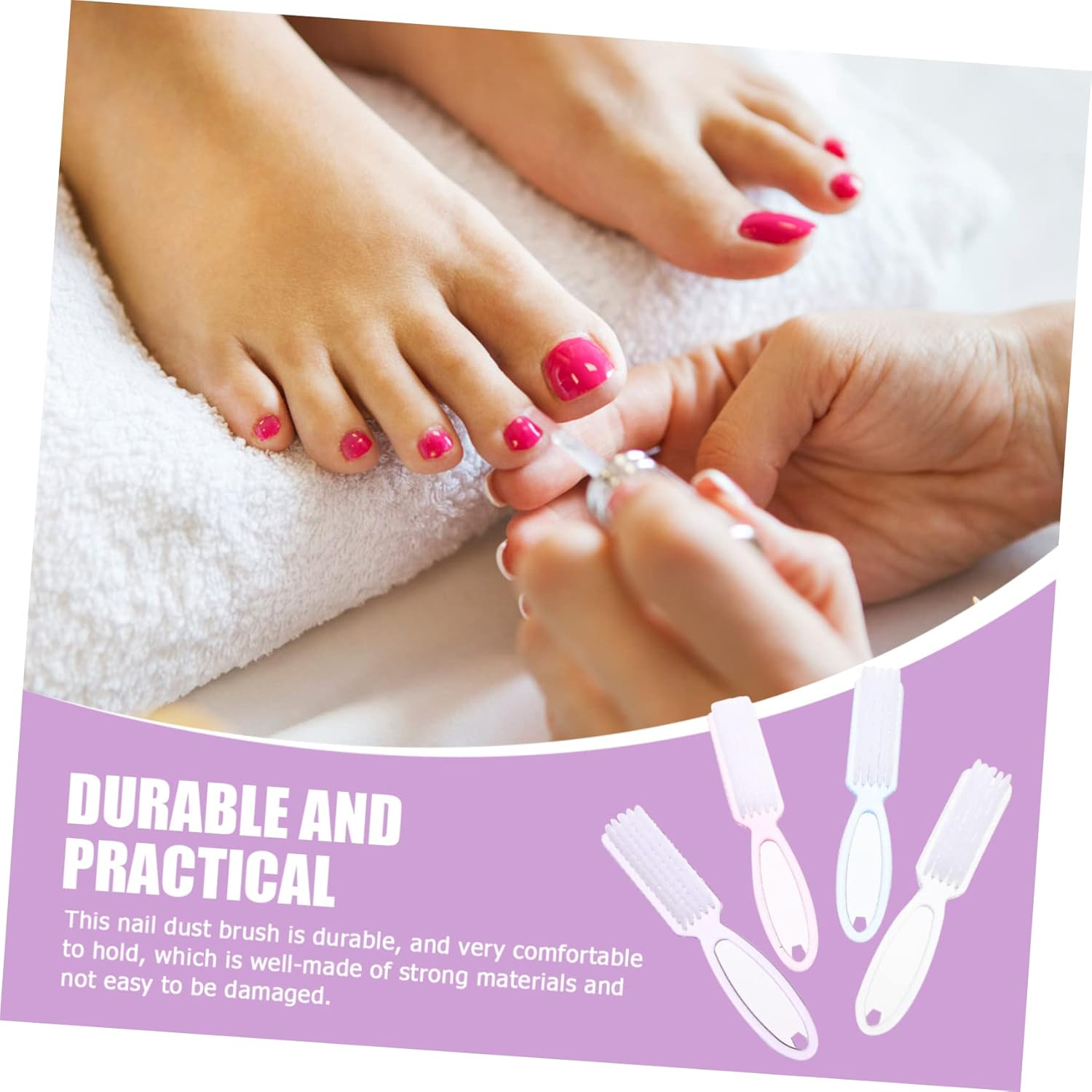 Outanaya 8Pcs Nail Art Cleaning Brush Professional Nail Supplies for Gentle Dust Remover image number 1