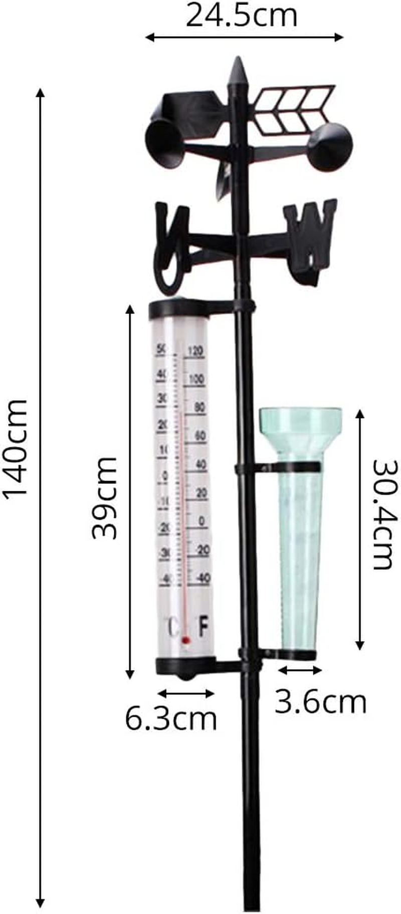 Meteorological Instruments Rain Thermometers Weather 3 in 1 image number 5