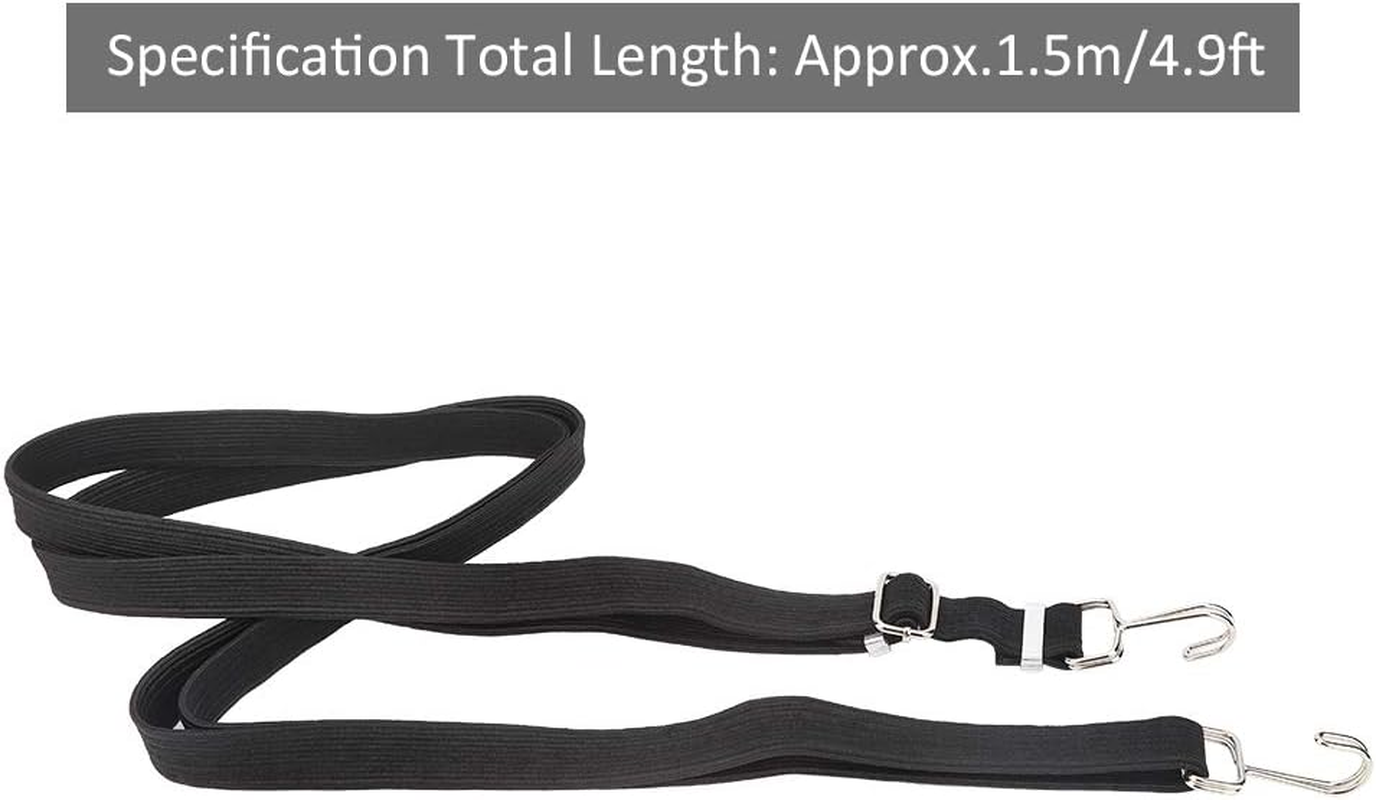 ANKROYU Heavy Duty Bicycle Luggage Straps Elastic Rope with Stainless Steel Hooks for Mountain Bike Motorcycle Camping Outdoor Gear Storage Binding 1.5M Black Nylon Accessory image number 2