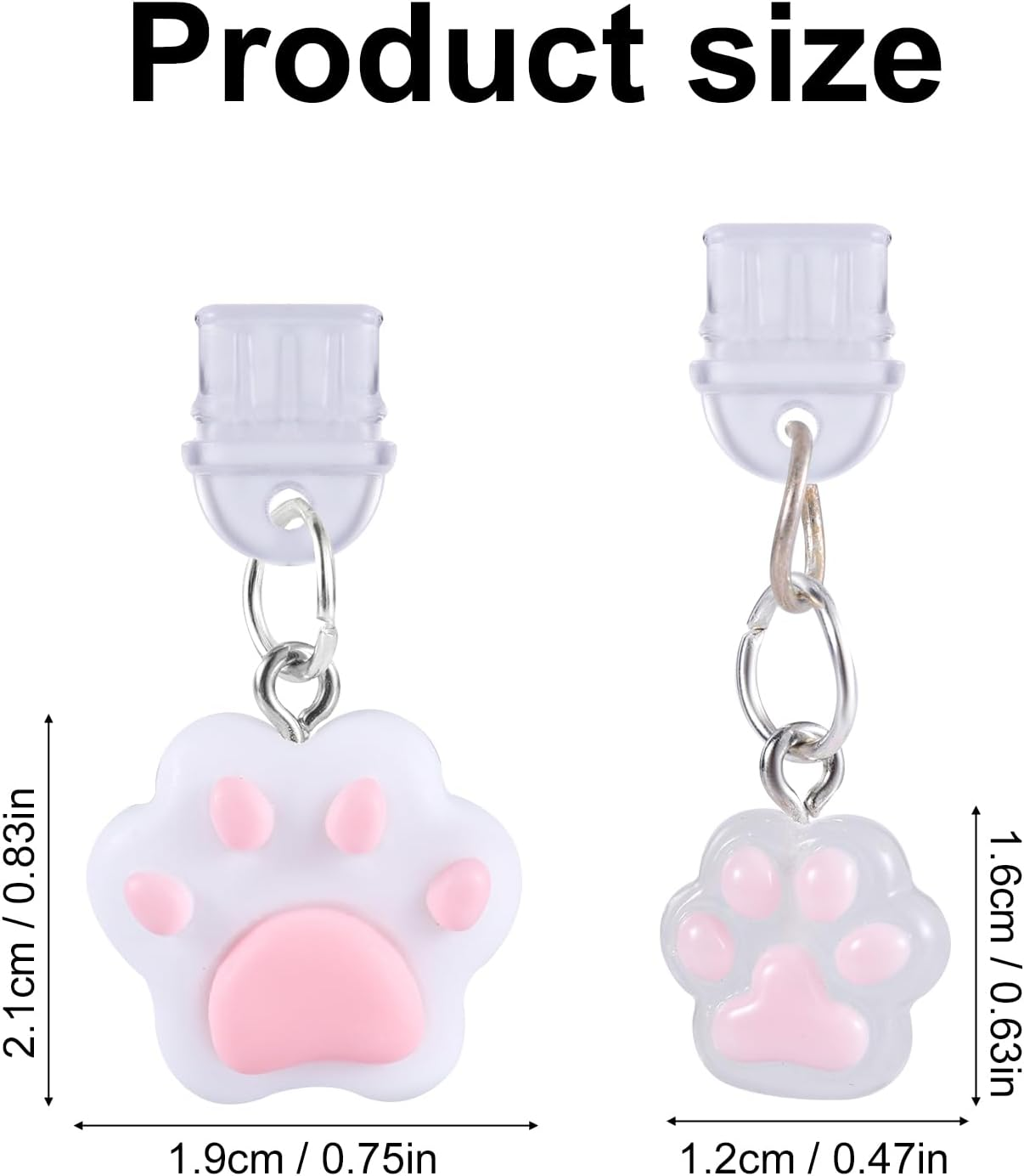 4-Pack USB C Dust Plug Charm, Cat Paw Type C anti Dust Cover Cute Protective Cover for Charging Port Compatible with Kindle Released after 2021 Other Devices with Type-C Port, M, Silicone, No Gem image number 4