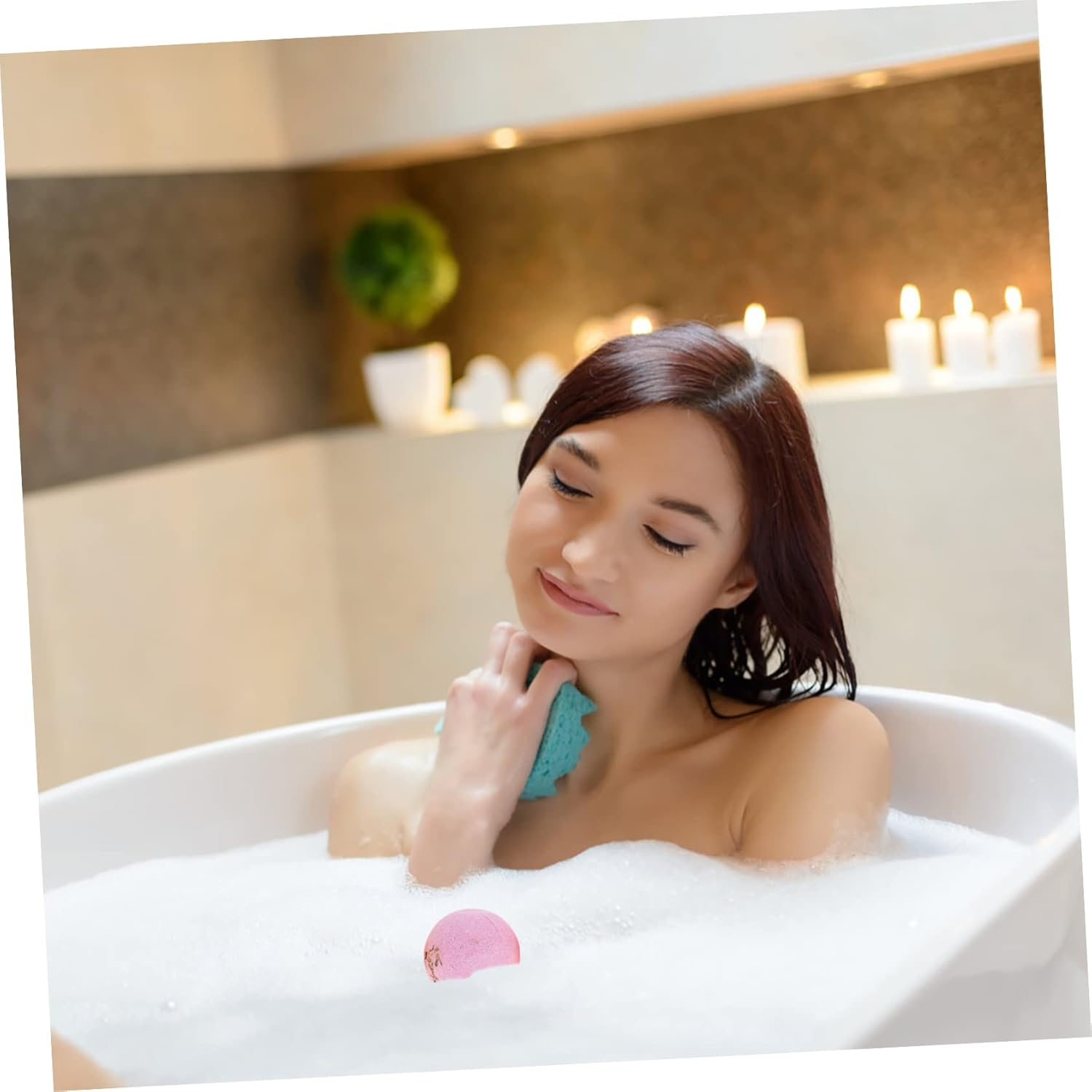 Essential Oils Bath Bombs Set 9Pcs 60G Each Dried Flowers Relaxing Bath Fizzing Balls for Spa and Relaxation image number 5