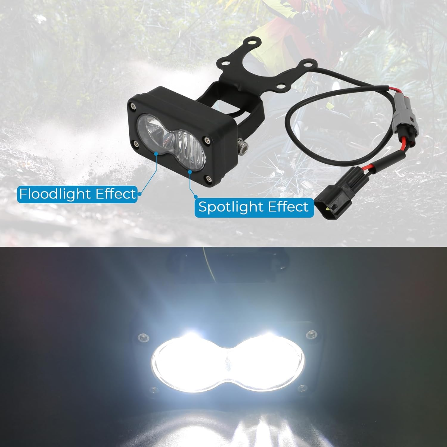 Motoparty Upgrade Headlight Kit Fits for Talaria Sting R MX4 Sur-Ron Segway X260, with Adapter Harness, 20W 6000-6500K Upgrade Motorcycle Lights Bars Led Headlamp （3 Inch） image number 1