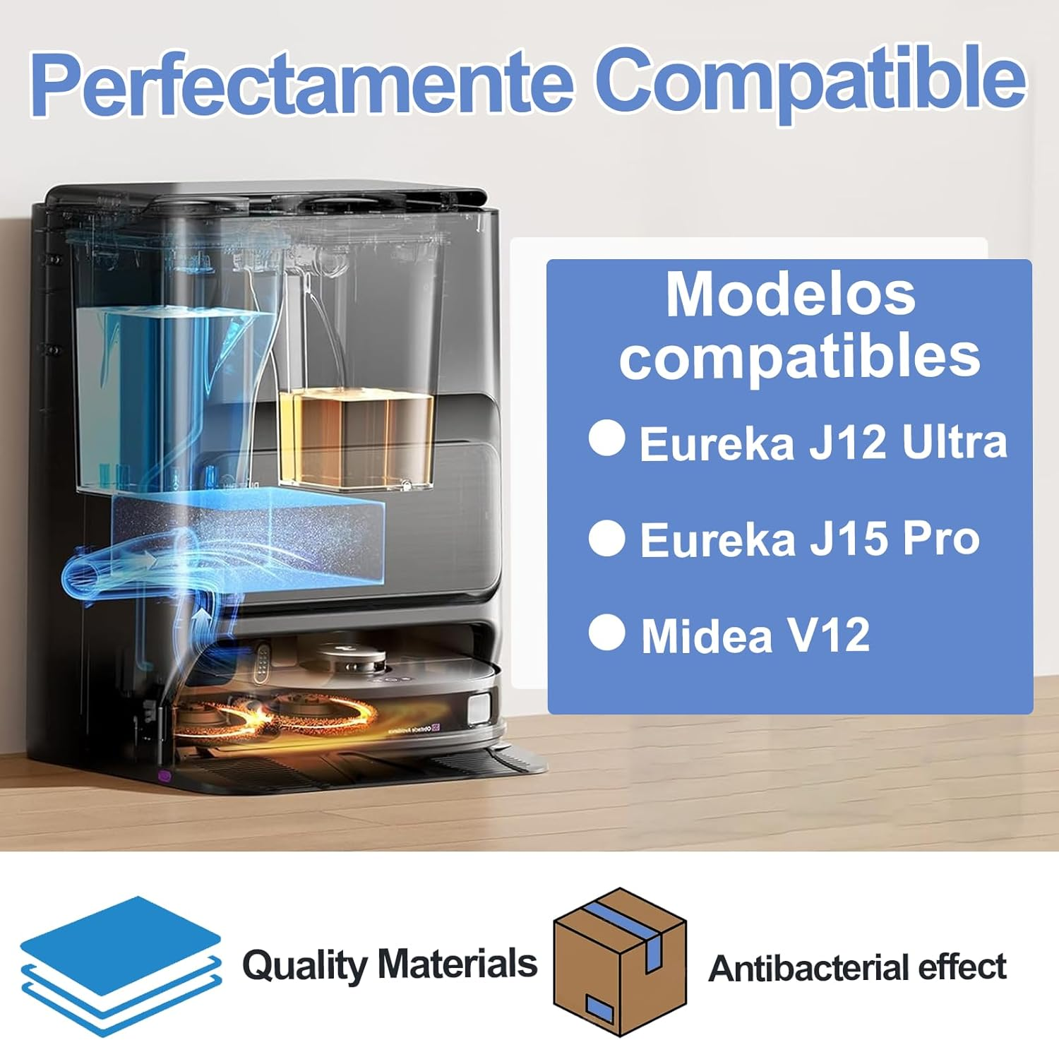 6 Pcs Mop Cloth Replacement Parts for Eureka J12 Ultra/Midea V12 Robot Vacuum Cleaner,Soft Microfiber Wiping Cloth Accessories - 6 Pcs Mop Cloth Replacement Parts image number 6