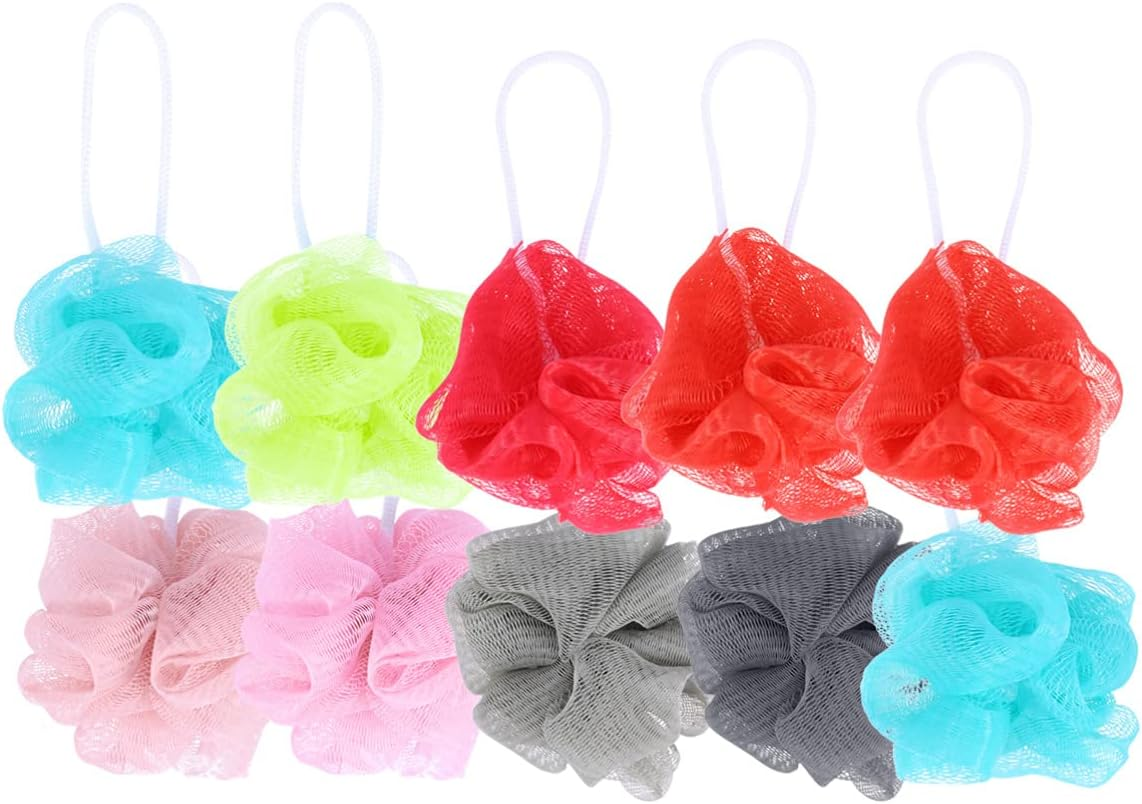 Cabilock 10Pcs Bath Balls Set for Exfoliating Skin Made of Mesh Bath Sponge for Shower Cleaner and Bathing Experience Also Works as Beauty Sponge and Shower Scrub Random Color image number 2