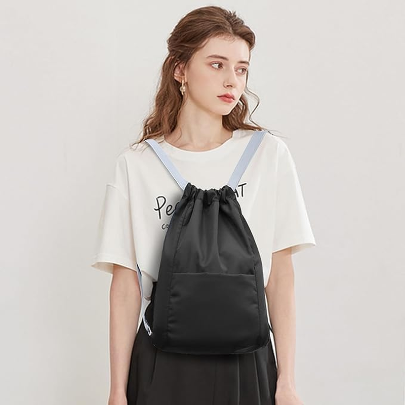 1Pc Drawstring Backpack Waterproof Drawstring Bags Gym Bags,Drawstring Gym Backpack String Bag,Drawstring Backpack Water Resistant String Bag Sports Gym Bag,Drawstring Backpack Sports Gym Bag,Black - Black image number 6