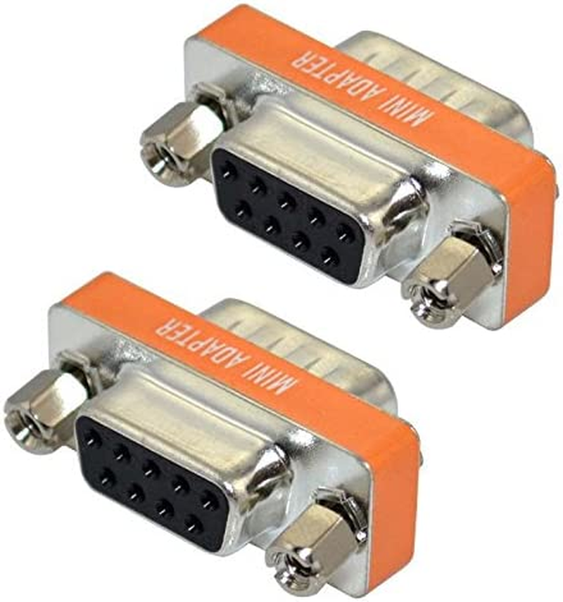 2 PCS Mini Null Modem DB9 9 Pin Female to DB9 Female Data Transfer Serial Port Adapter image number 2