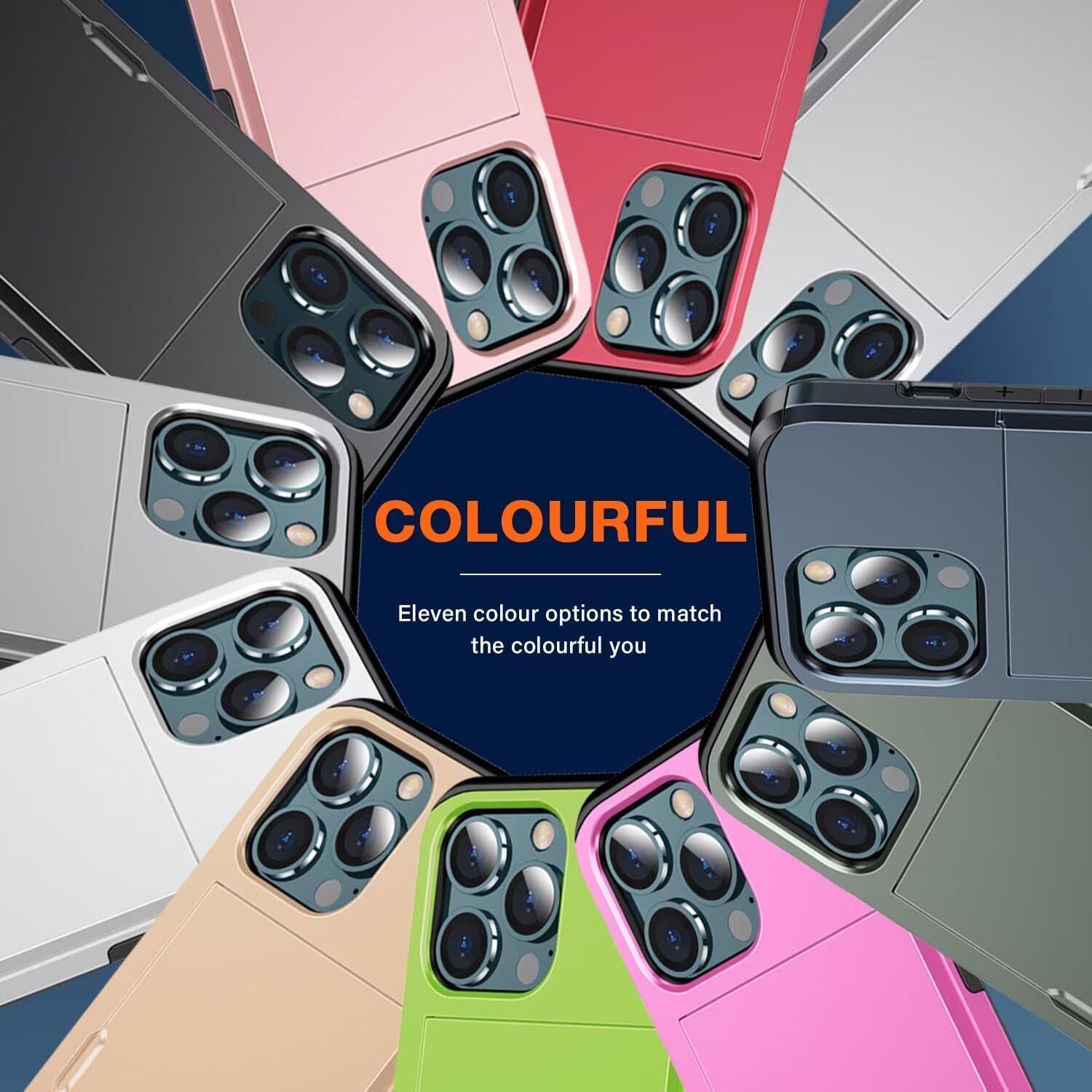 Belzsxy Mobile Phone Case for Samsung Galaxy A17 Case, with Card Slot, Hard PC Shockproof Robust Drop Protection, Outdoor Military Protective Case for Samsung Galaxy A17 (Navy Blue) image number 5