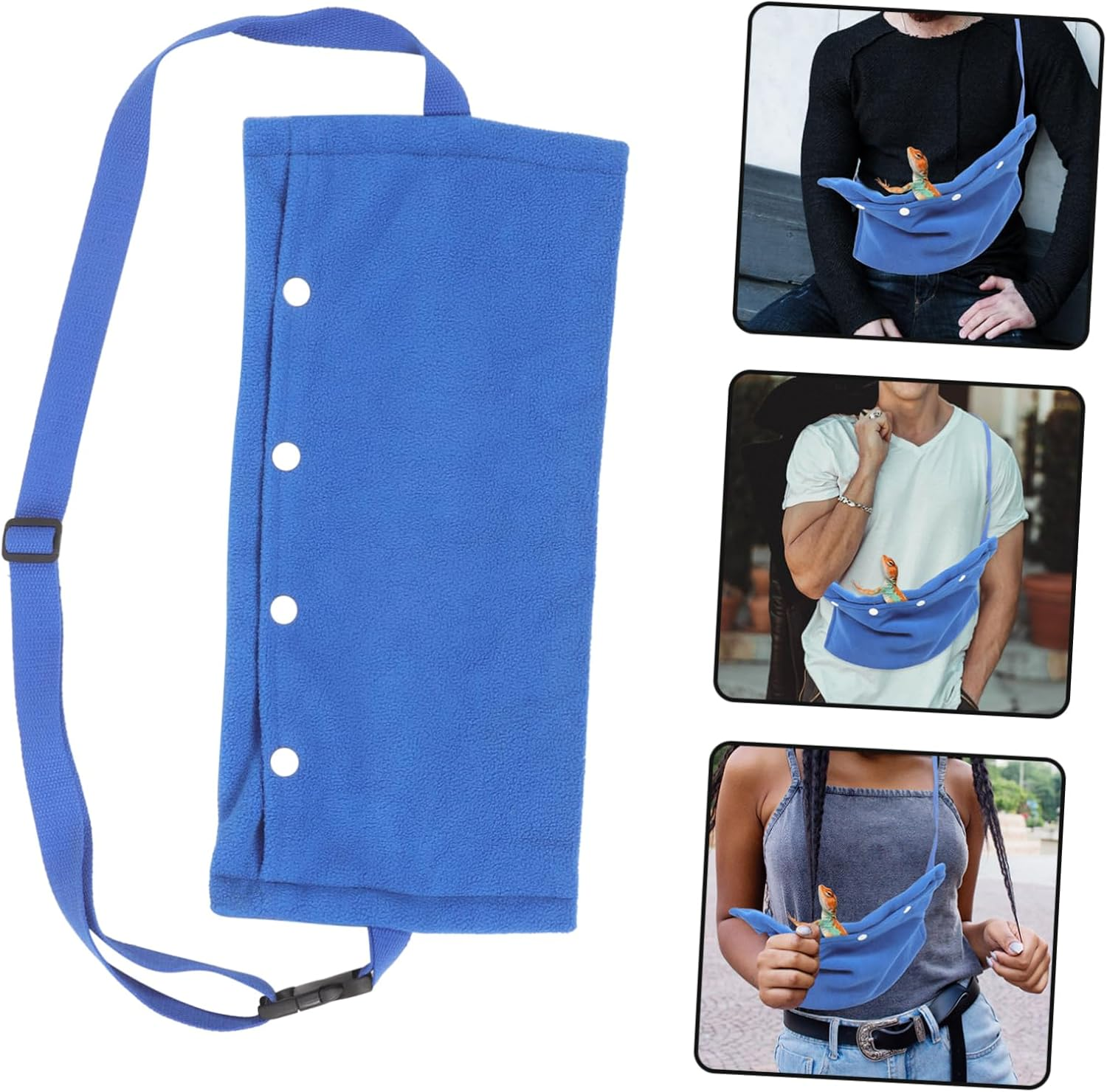 GANAZONO Reptile Sling Carrier Bag for Guinea Pigs Adjustable Outdoor Pet Travel Backpack Lightweight and Portable Chest Pack for Lizards Snakes and Small Animals