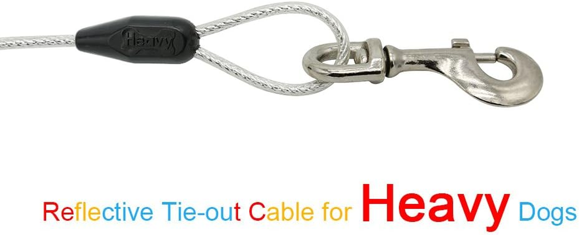 Petest 30Ft Reflective Tie-Out Cable for Heavy Dogs up to 125 Pounds image number 5