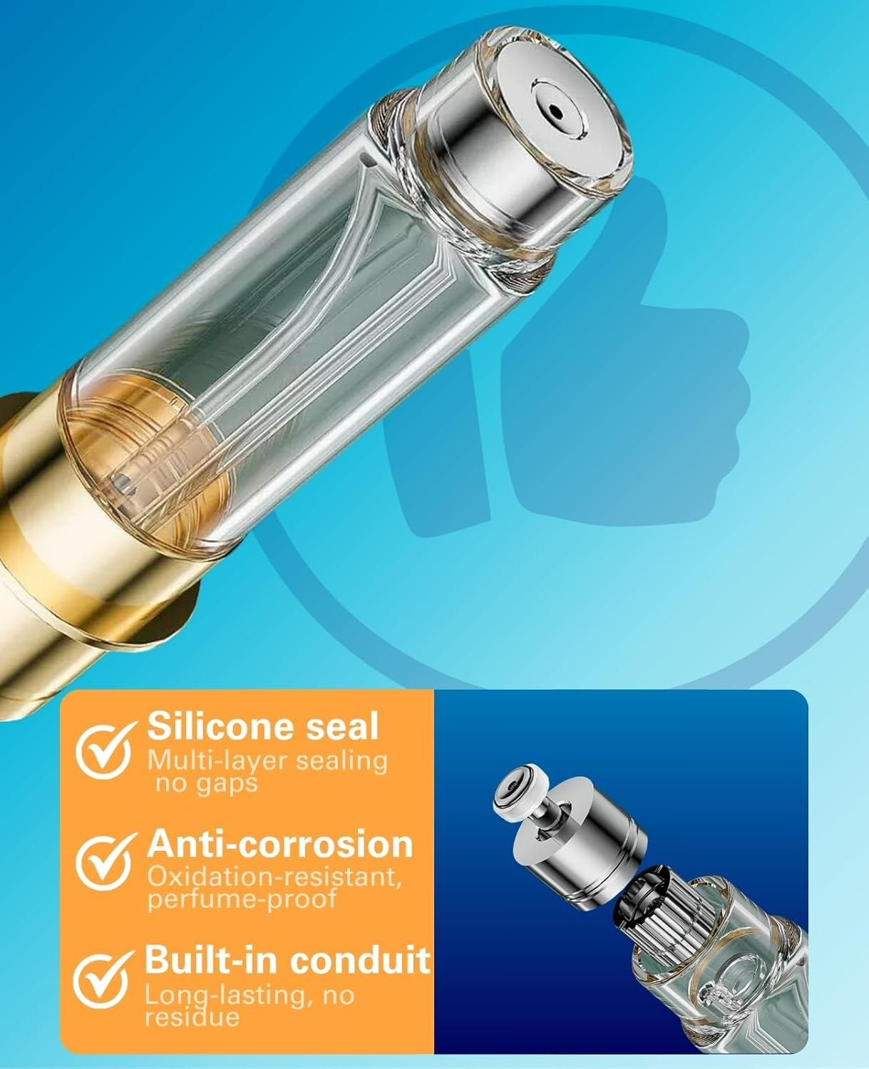 Asanana Refillable Perfume Atomizer Bottom Refill Charge Visualization Window Mini Luxury Stylish 5Ml Fragrance Bottle Lightweight Travel Office Aluminum Atomiser(Ap-2P) (Gold&Green) image number 6