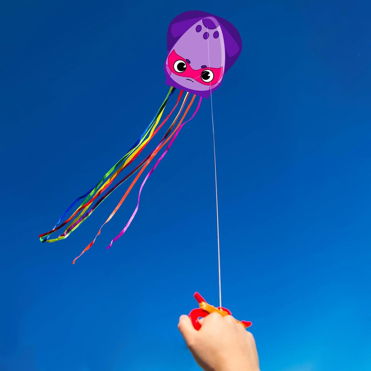 Touch the Sky 3 Packs Cartoon Octopus Kite for Kids and Adults, Easy to Fly, Exquisite Fabrics and Unique Structure Design, Excellent Outdoor Games and Activity Toys, Suitable for Beginners (Style 2) image number 3
