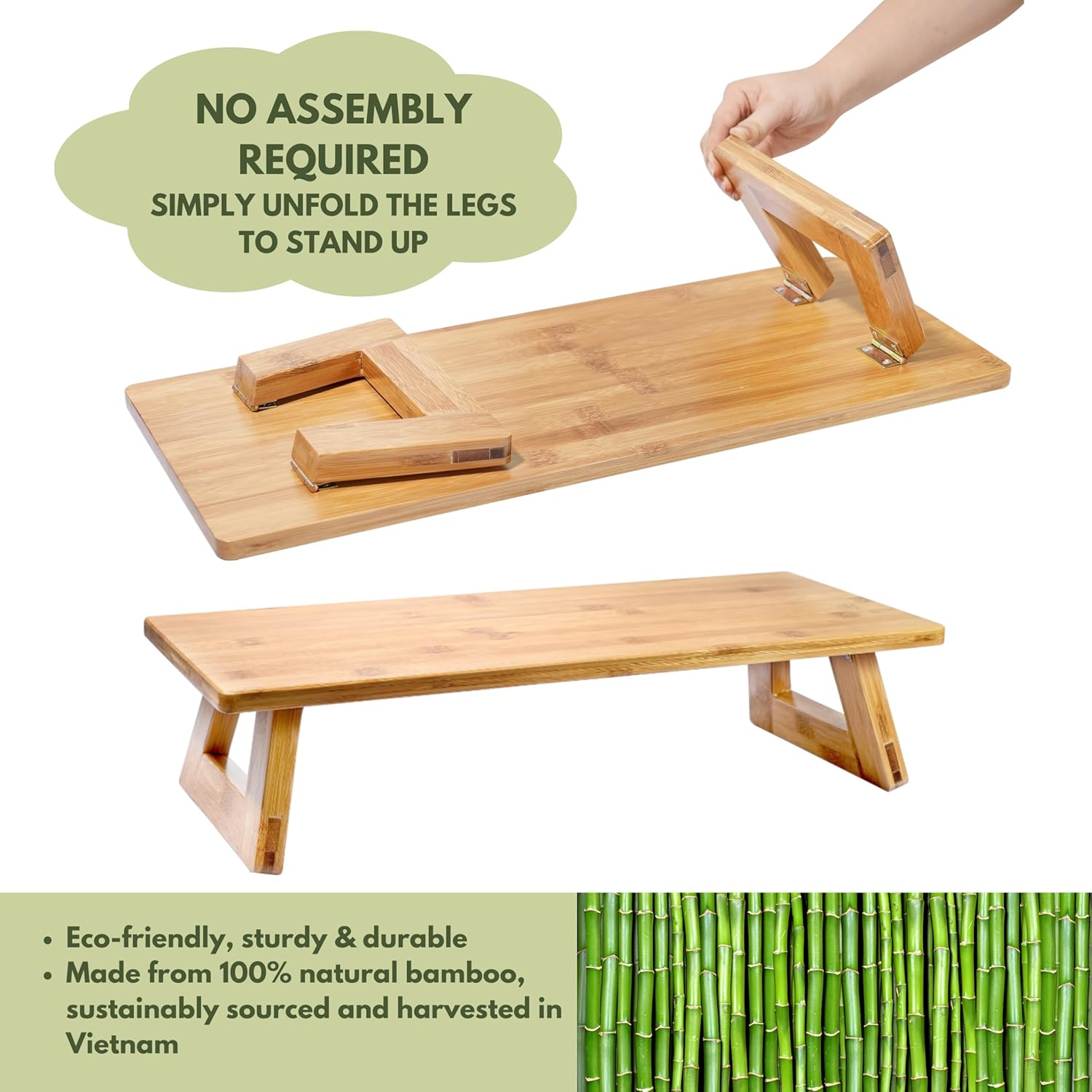 Monitor Stand, Monitor Riser with Storage for Computer Desk, Desktop Organizer Stand for Computer, Laptop, Printer, Bamboo (Medium 60 Cm) image number 3