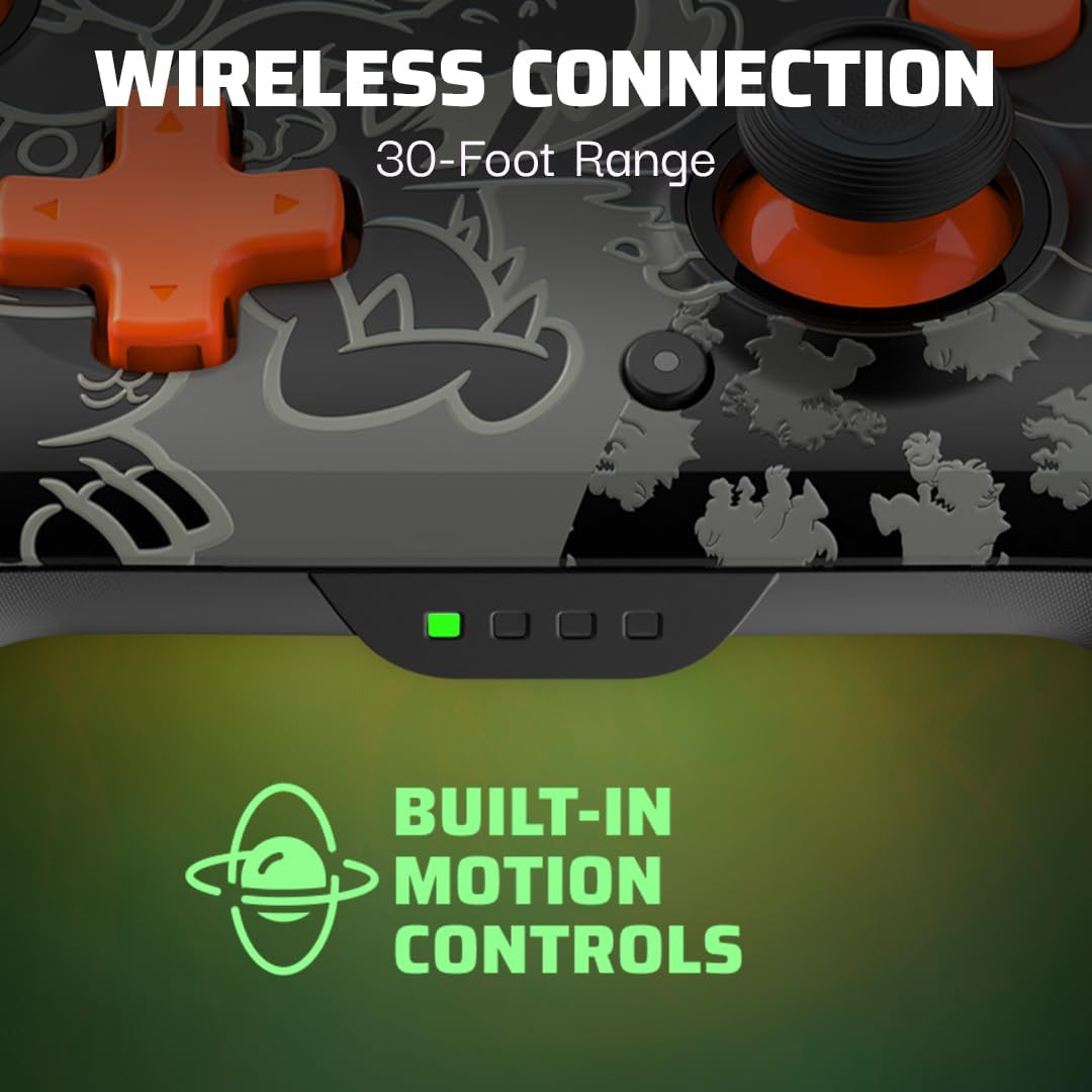 PDP REMATCH GLOW Wireless Controller: Blackout Bowser (Motion) - Nintendo Switch&trade;, Switch&trade; Lite, Switch&trade; OLED image number 5