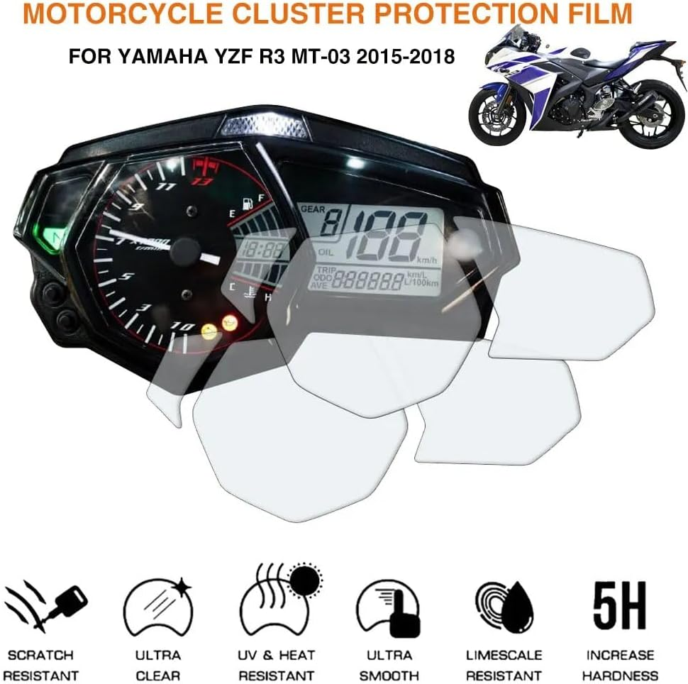 For YAMAHA YZF-R3 MT03 MT-03 YZFR3 2015 2016 2017 2018 Motorcycle Cluster Scratch Protection Film Screen Protector Accessories Cluster Screen Protection Film image number 5