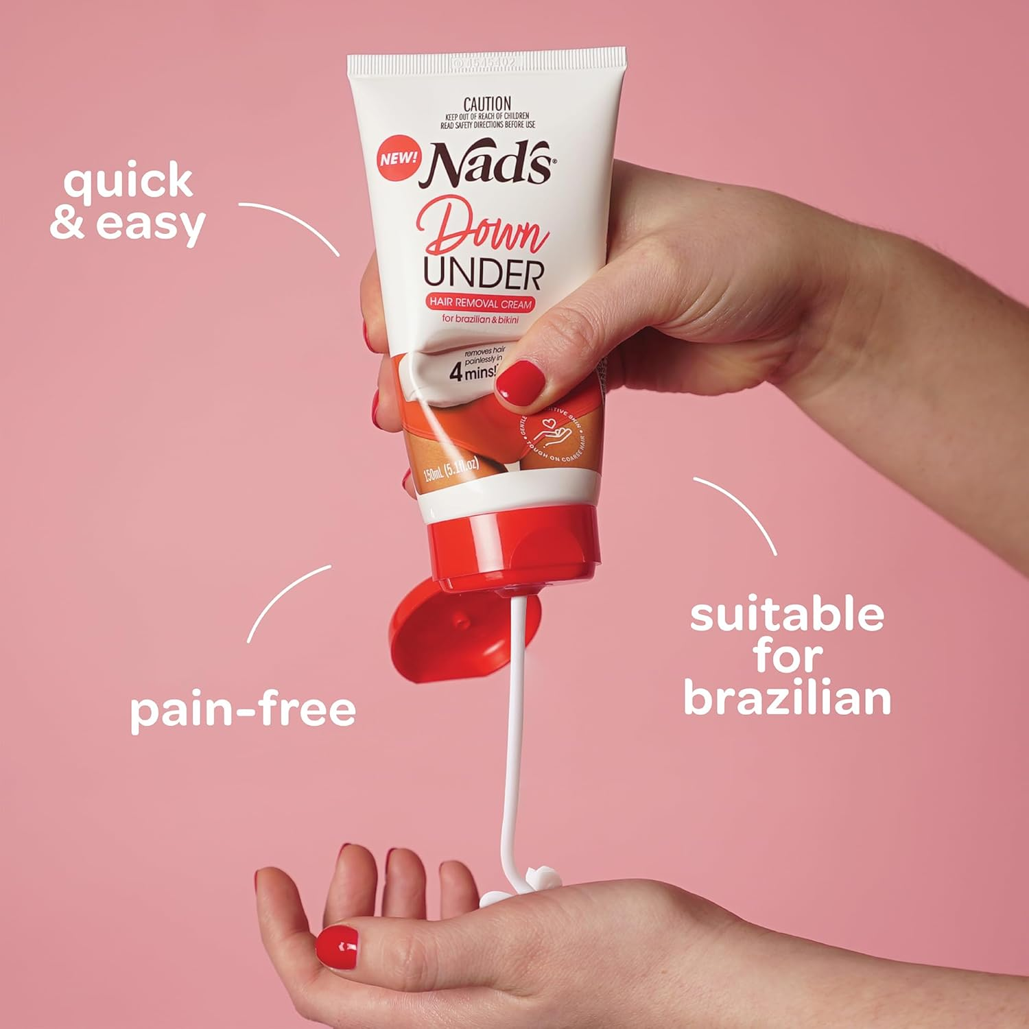 Nad'S down under Cream for Women, Intimate Hair Removal Cream 150 Ml image number 4