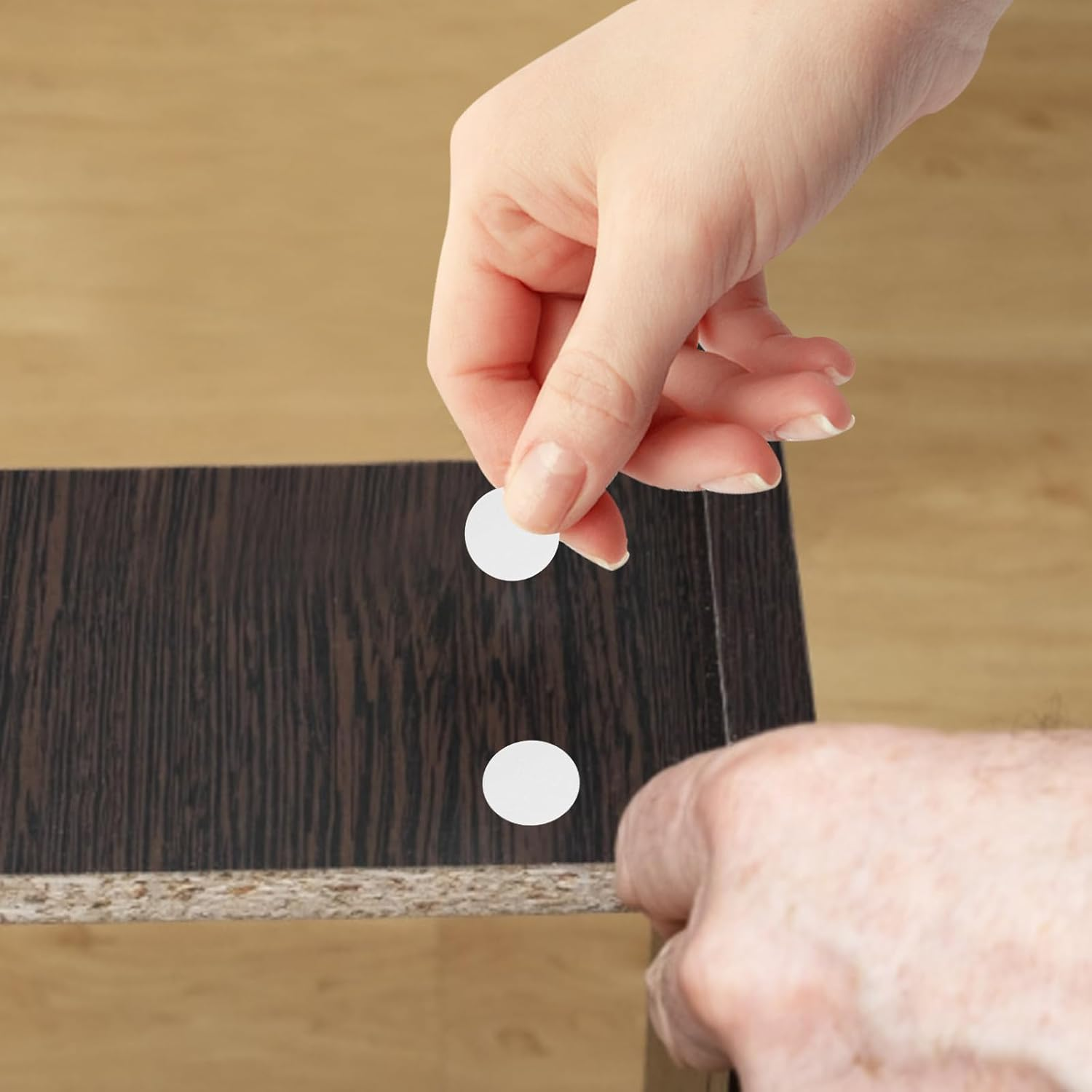 Angoily White Screw Stickers, 96PCS Sheets Adhesive Crew Hole Stickers, Screw Cover Sticker White, Cabinet Furniture Screws Stickers, Furniture Holescrew Cap Sticker for Hole Nut, Cabinetry Stickers image number 1