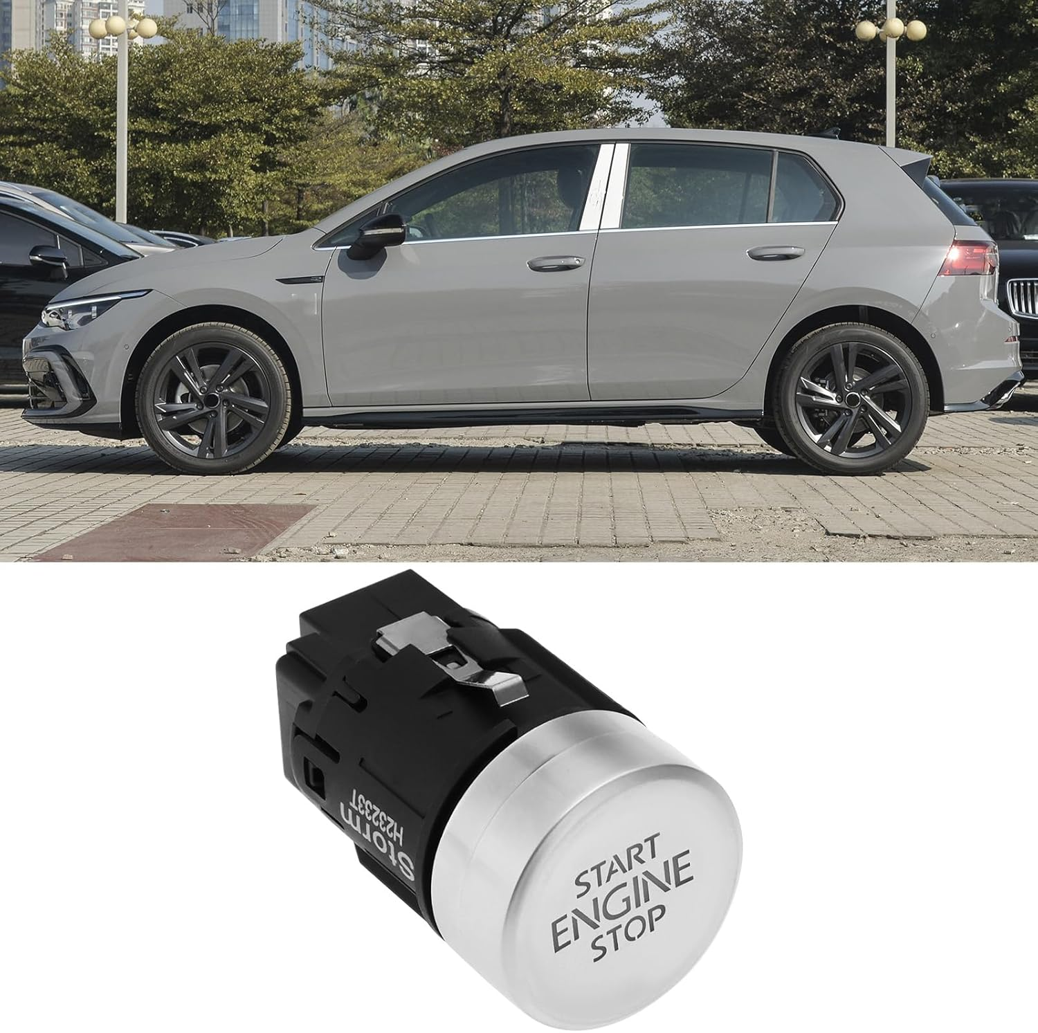 Emagtech 1Pc Car Engine Start Stop Switch Button Replacement Part 5G1959839 5GG959839 5Q1959839 Compatible with VW Golf 7 MK7 2013-2017 image number 5