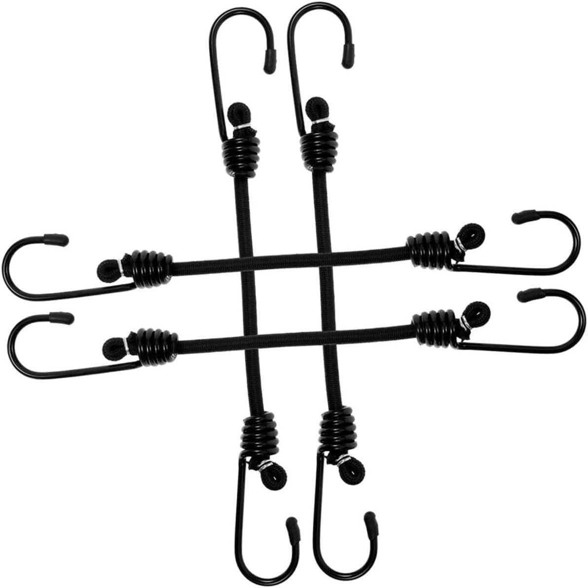 ULTECHNOVO 4Pcs Elastic Luggage Rope Straps Bungee Cords Hooks Versatile Luggage Straps for Suitcases Carabiner Clips for Secure Tie Down image number 2