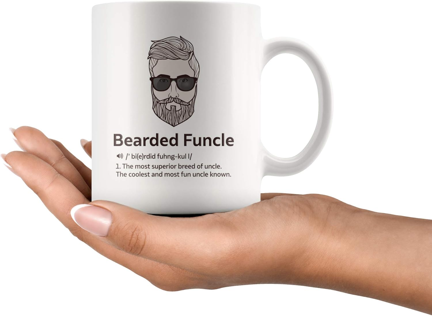 Panvola Bearded Funcle Definition Mug Uncle Gifts from Niece Nephew Brother Sister Father'S Day Funny Bearded Uncle Ceramic Coffee Cup 11 Oz White image number 3