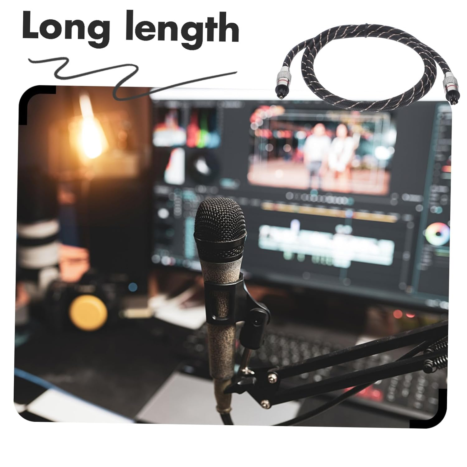 SHINEOFI Optical Fiber Audio Cable Digital Audio Cable for Home Theater System Extension Cord for Spdif Output Made of Material image number 1