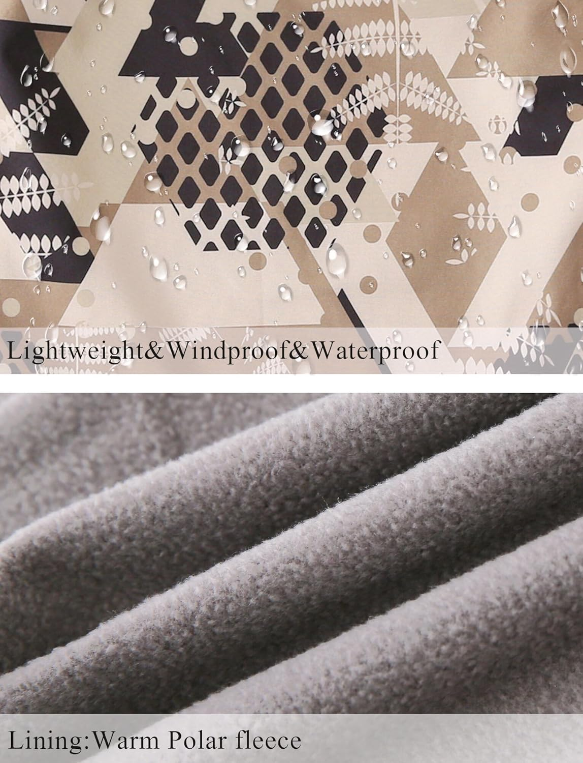 FEOYA - Toddler Kid Boys Girls Windproof Hooded Jacket with Pants Fleece Lined Waterproof Jacket Coat Trousers Child Winter Outfit Rain Suit Cute Printed Outwear 1-6 Years image number 2