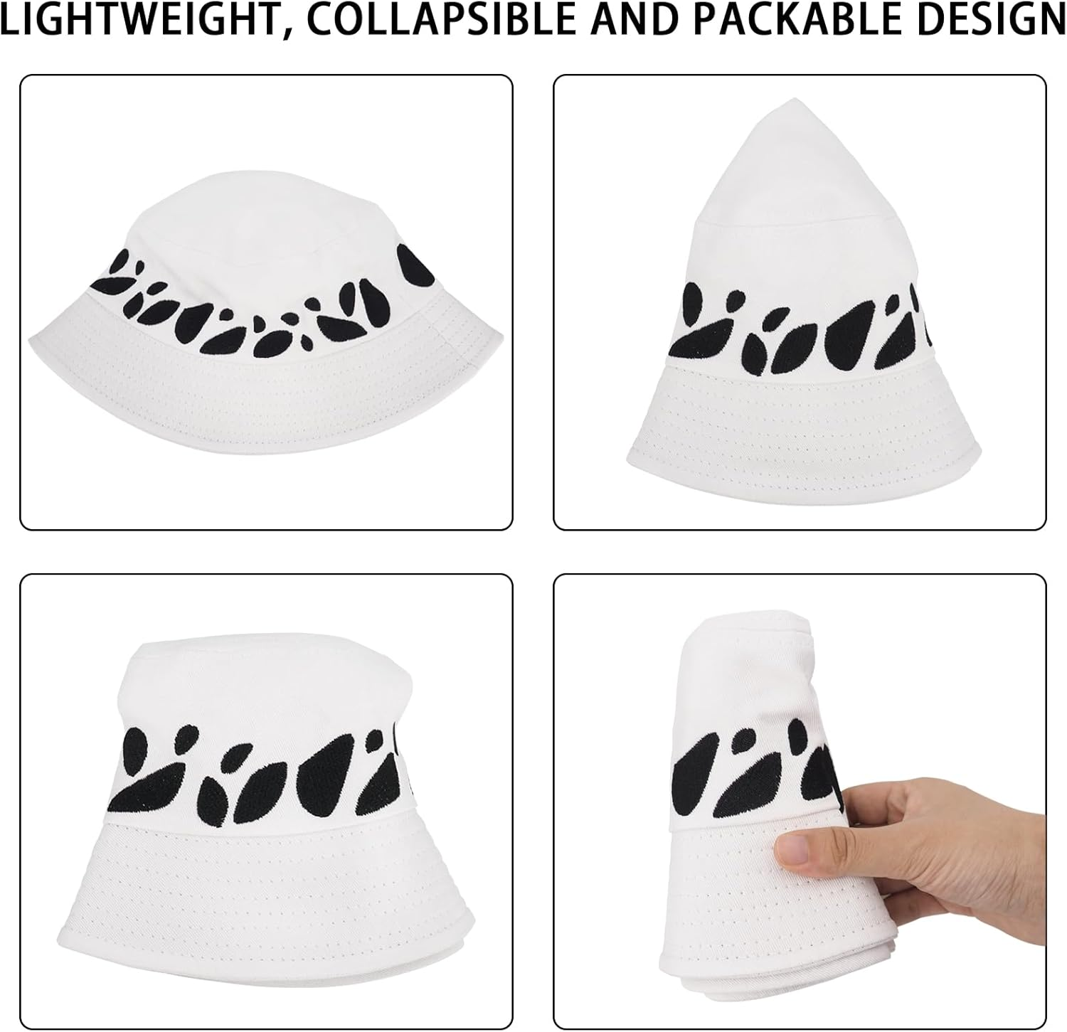 Novel Style Bucket Cosplay Hats Inspired for Men Women Fishing Hat and Summer Protection Hat | 360 Degree Outdoor Beach | UV Protection | White, White, One Size image number 4