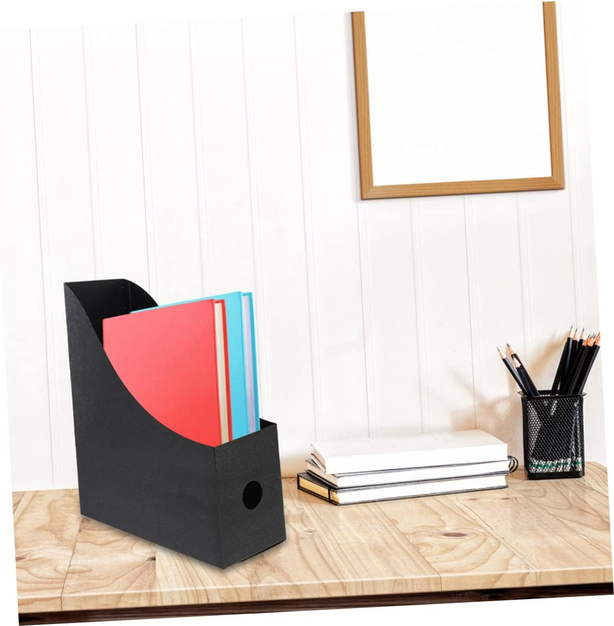 VILLFUL 3Pcs Desk File Organizer Office Organisation Magazine Holder Book Holder for Shelves Office Storage Rack image number 2