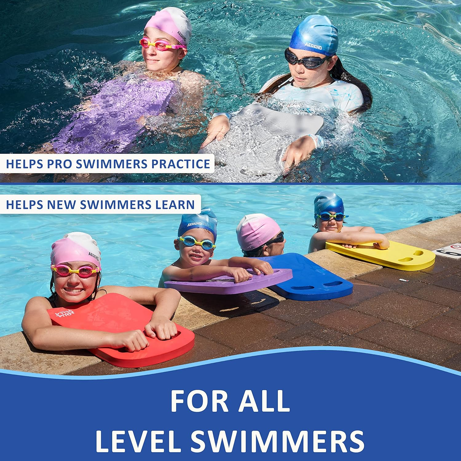 Aquapella Swimming Kickboard - One Size Fits All - a Great Training Aid for Children and Adults - Brown image number 3