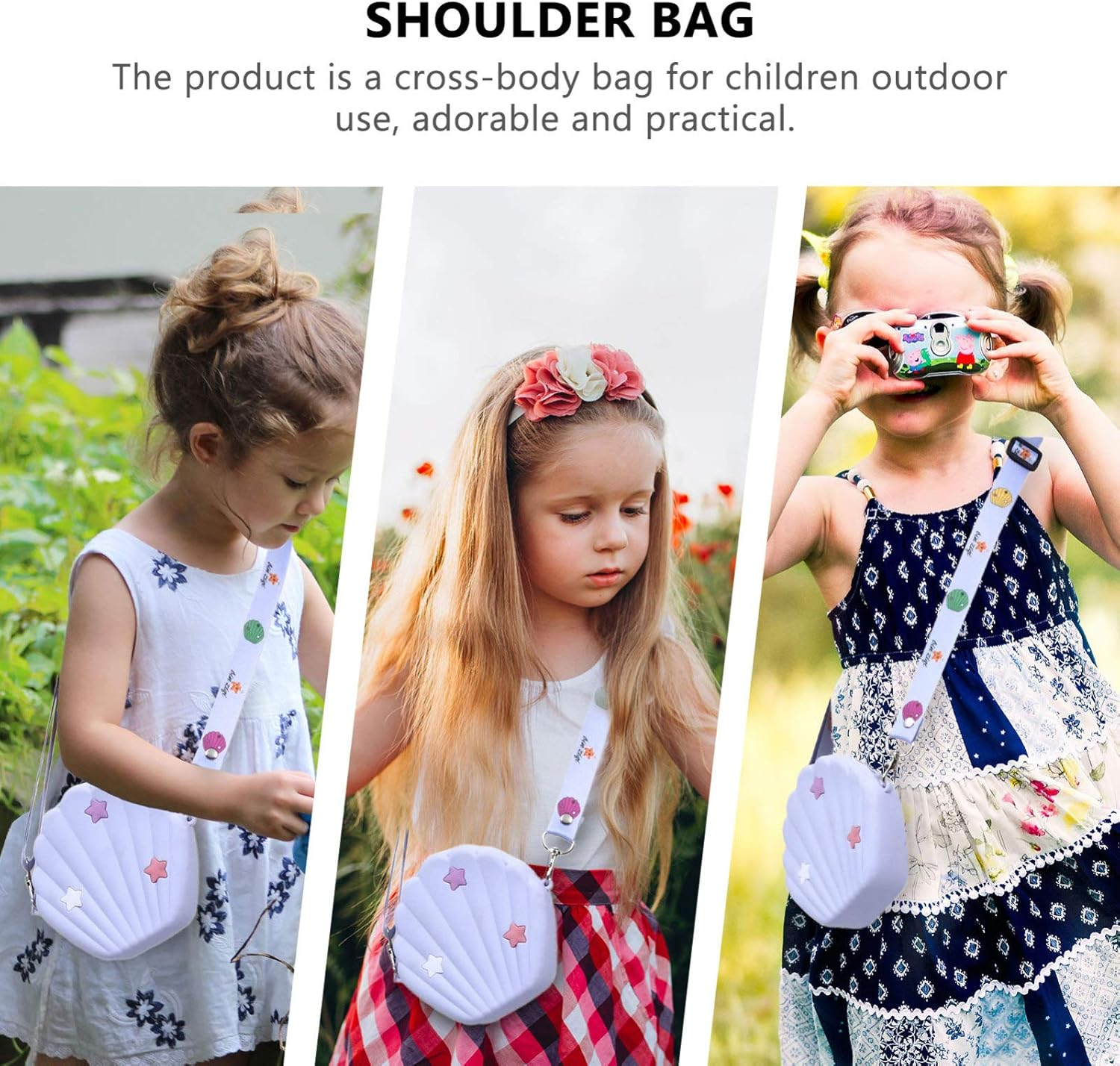 KESYOO Kids Crossbody Bag Cartoon Seashell Coin Purse Silicone Shoulder Bag Mini Cute Little Girls Handbag Messenger Pouch for Toddler Baby Girls Purple image number 5