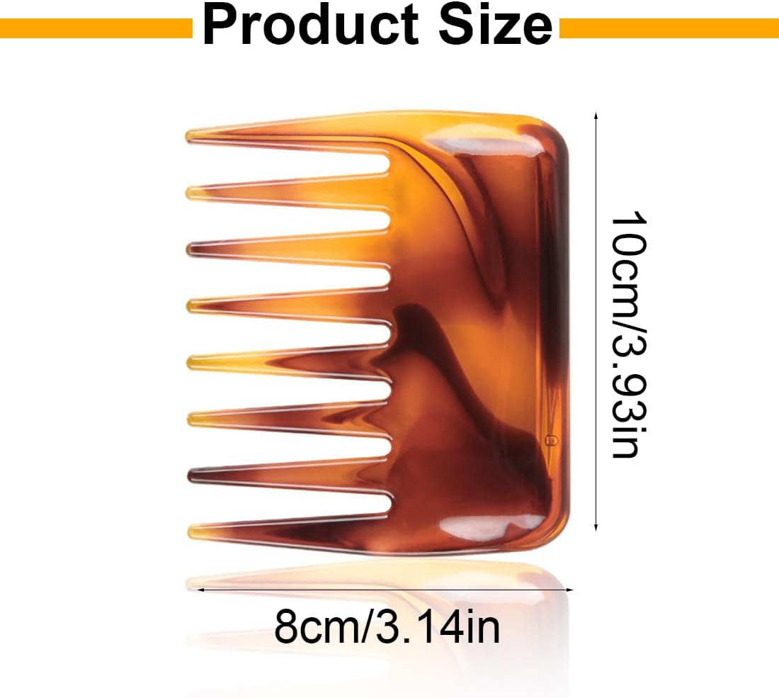 BIRLOZA Amber Wide Tooth Combs Bag Curling Comb Natural Curls Heat Resistant Comb Coarse Zinc Antistatic on the Go Highlight Comb for Women Men Hair Styling Curly Wet image number 5