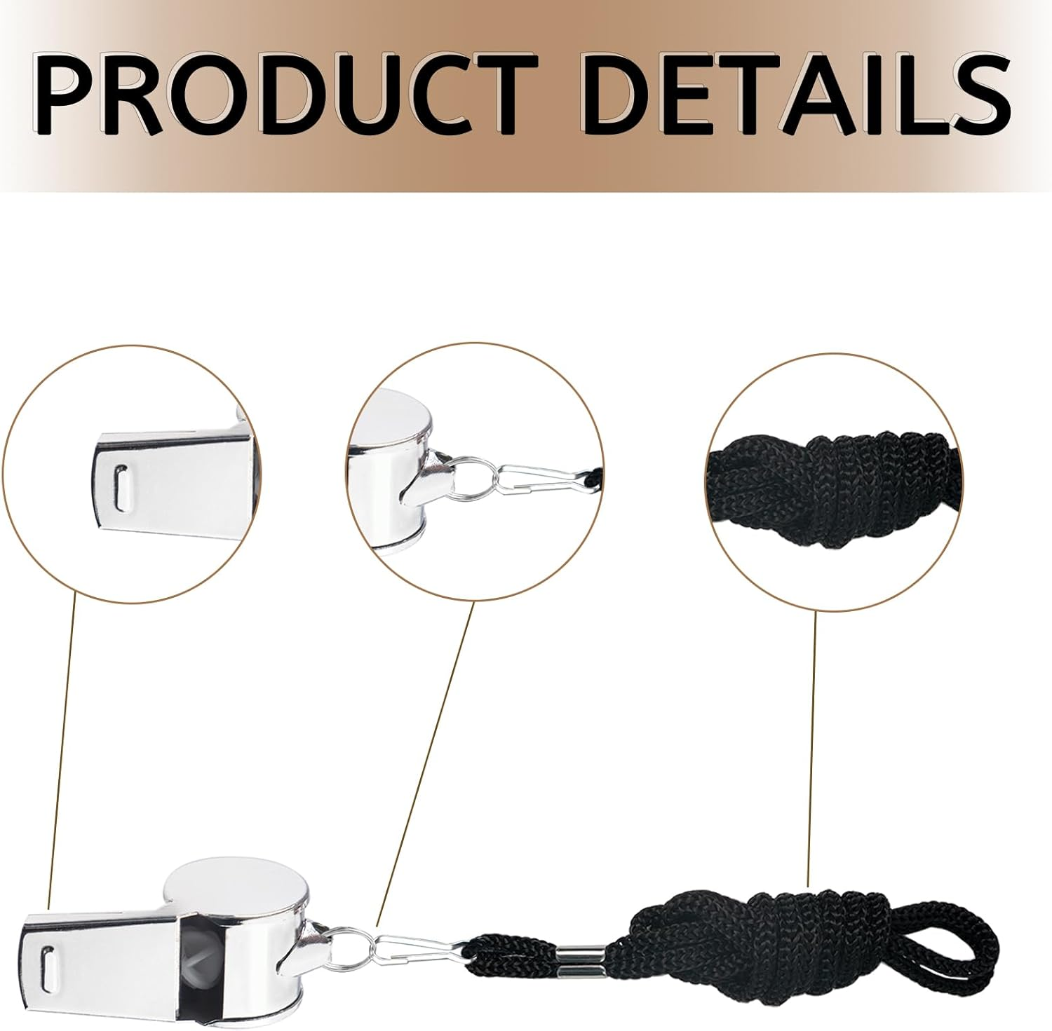 Koceci 8 Pack Whistles, Coach Whistles for Adults, Stainless Steel Referee, Sports Whistle with Lanyard, Metal Whistle Emergency for Polices Adults Teachers Students Outdoor Sports image number 1