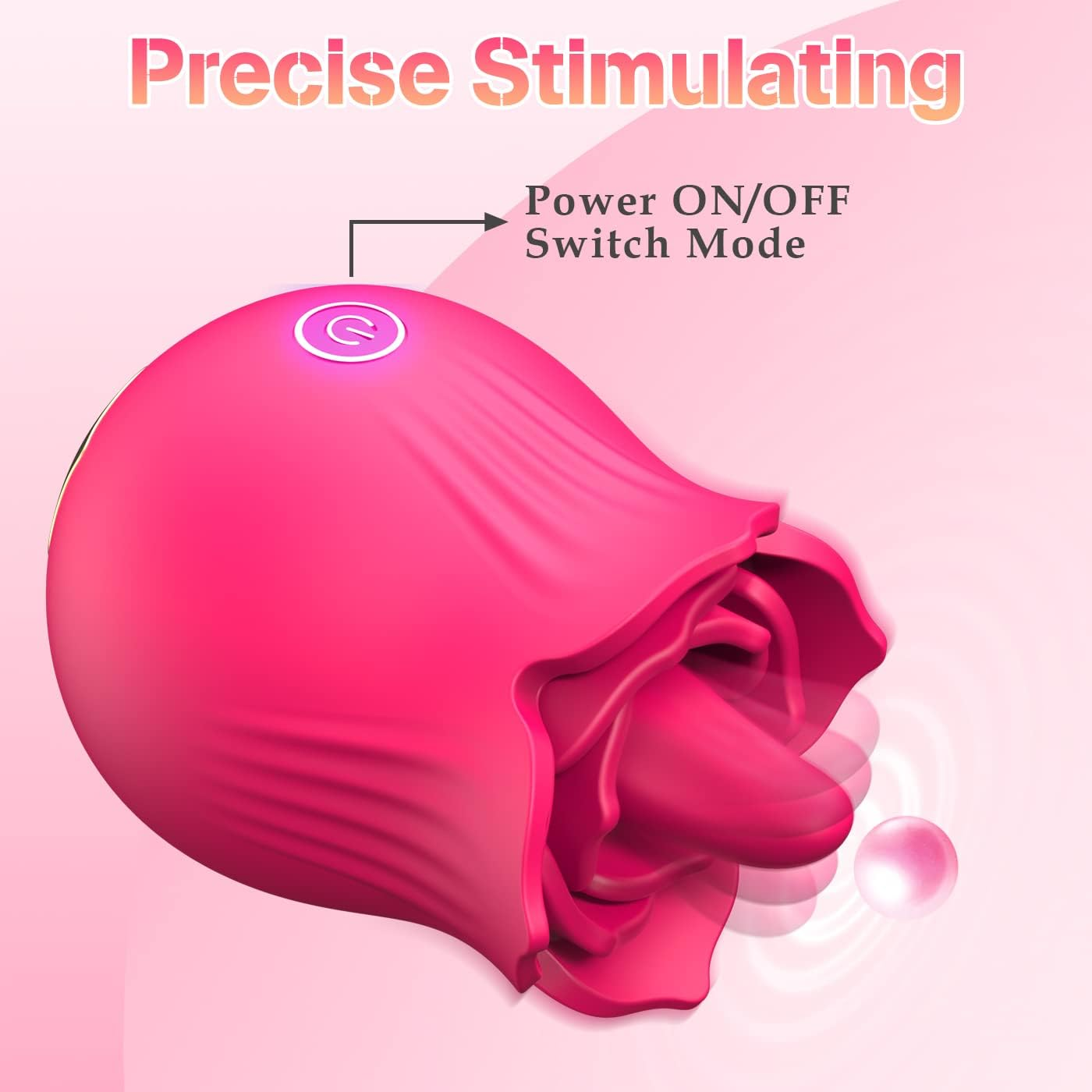 Rose Toys Vibrator for Women, Tongue Licking Clitoral Vibrator with 9 Stimulating Modes, Swing Tongue Nipple Clitoris Sexual Stimulator for Women Pleasure, Licker Adults Toys image number 6