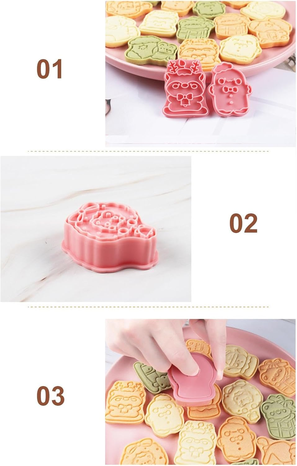 Small Christmas Cookie Cutter Set, 8X Holiday Baking Cutter, Chocolate Molds Christmas Baking Cutter for Chocolate Jelly Fondant Candy image number 2