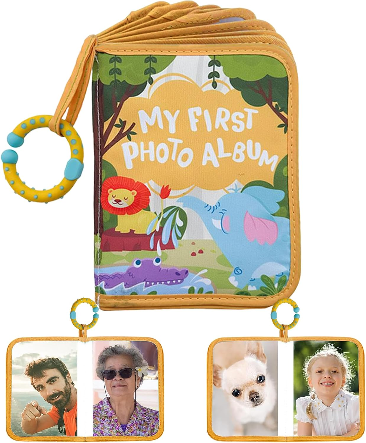Baby Album &ndash; Soft First Age Album 10 X 15 Cm | Souvenir with Secure Mirror Lion Design Home Decoration Gift Mum