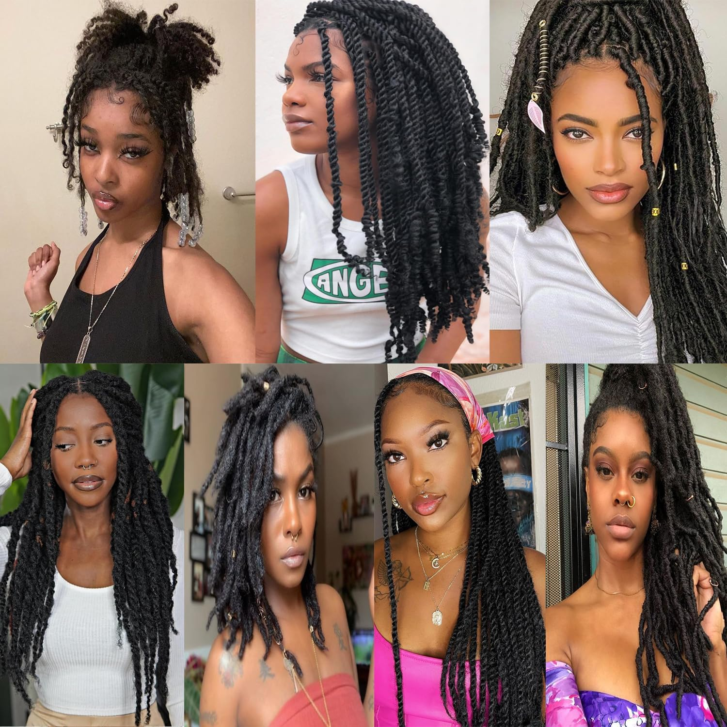 Mscat 10 Inch 3 Bundles Afro Kinky Curly Braiding Bulk Women Hair for Spring Twist Hair Natural Black Afro Kinkys Bulk Hair Synthetic for Dreadlocks Extensions Repair Locs Springy Twists 30 G/Pack (1B image number 5