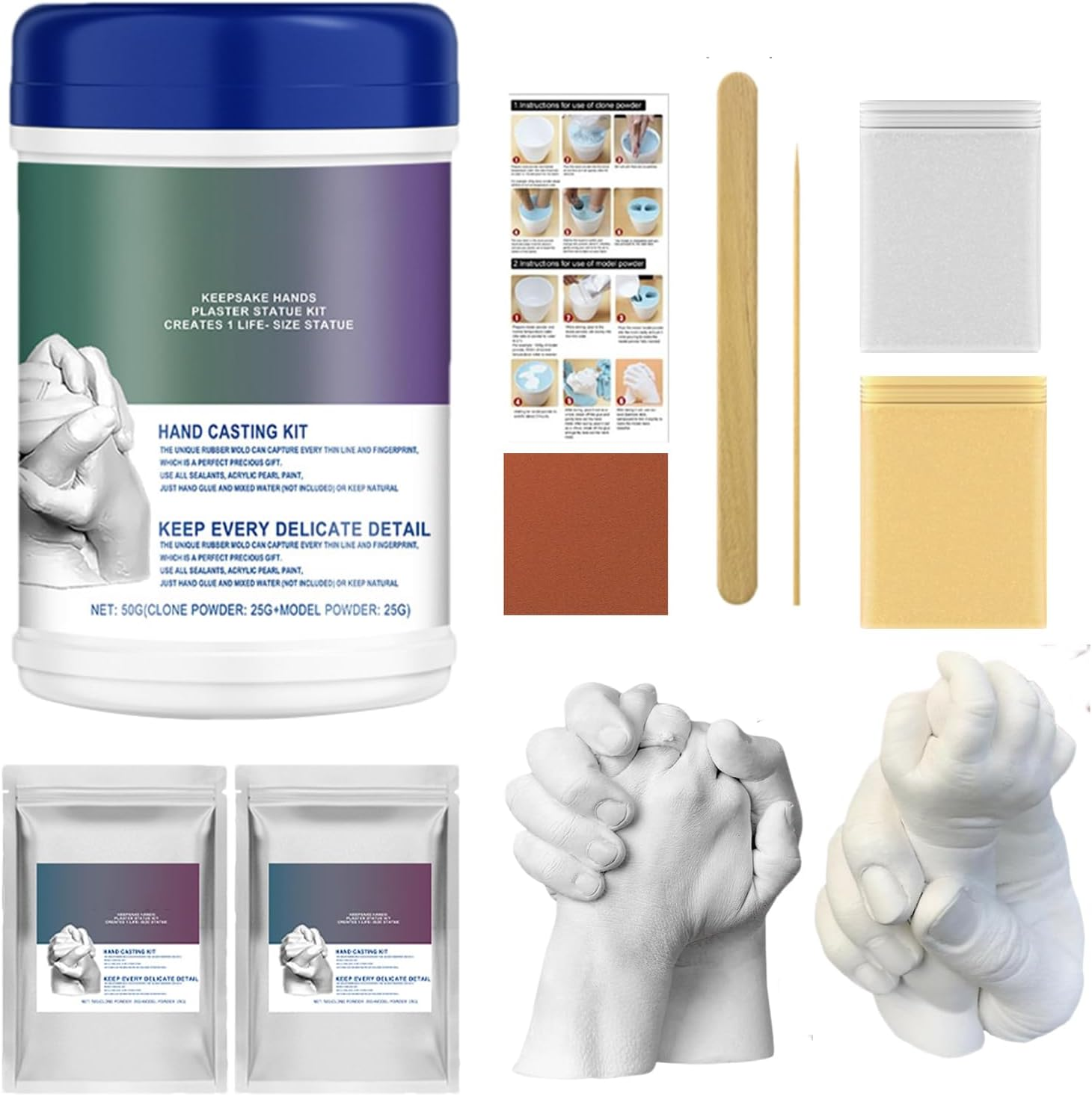 G&eacute;n&eacute;rique Paris Plaster for Creative Crafts | Baby Handprint Kit | Paris Plaster for Sculpting, Modeling, Crafts and Home Decoration for Adults, Family And image number 3