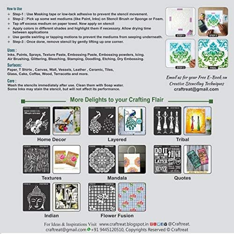 Craftreat Stone Stencil for Painting & Crafting Home Decor, Canvas, Wall Art, Bullet Journal, Notebook and Scrapbooking - Stone Background - Reuseable DIY 12X12 Pattern Painting Stencil for Wall Decor image number 4