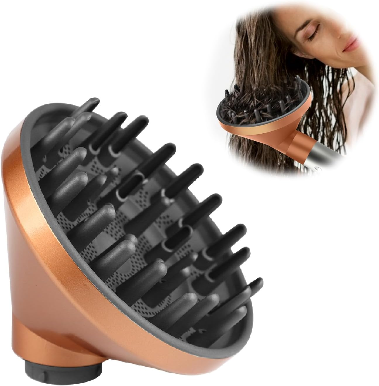 Upgraded Diffuser Attachment for Dyson Airwrap, Converting for Dyson Airwrap Styler to Hair Dryer Diffuser Attachment, for Airwrap Attachment Nozzle, 973365-01 (Gold) image number 2