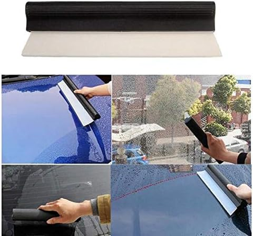 Automotive Wiper Blade Squeegee, Professional Silicone Nonscratch Antislip Squeegee Flexible T Bar Water Wipers Car Dryer Hand Shower Window Wiping Glass Squeegees Accessories for Windshields image number 2
