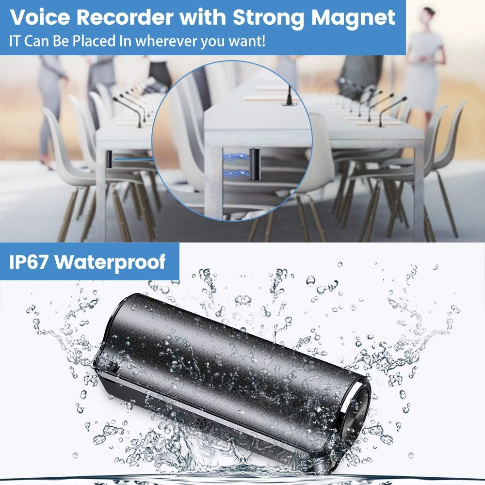 16GB Voice Recorder, HD Digital Voice Activated Recorder Magnetic Recorder Device, 19 Days Long Battery Life, Suitable for Meetings Interviews Classes Lectures image number 5