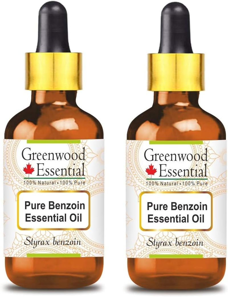 Greenwood Essential Pure Benzoin Essential Oil (Styrax Benzoin) with Glass Dropper Steam Distilled for Personal Care (Pack of Two) 100Ml X 2 (6.76Oz) image number 1