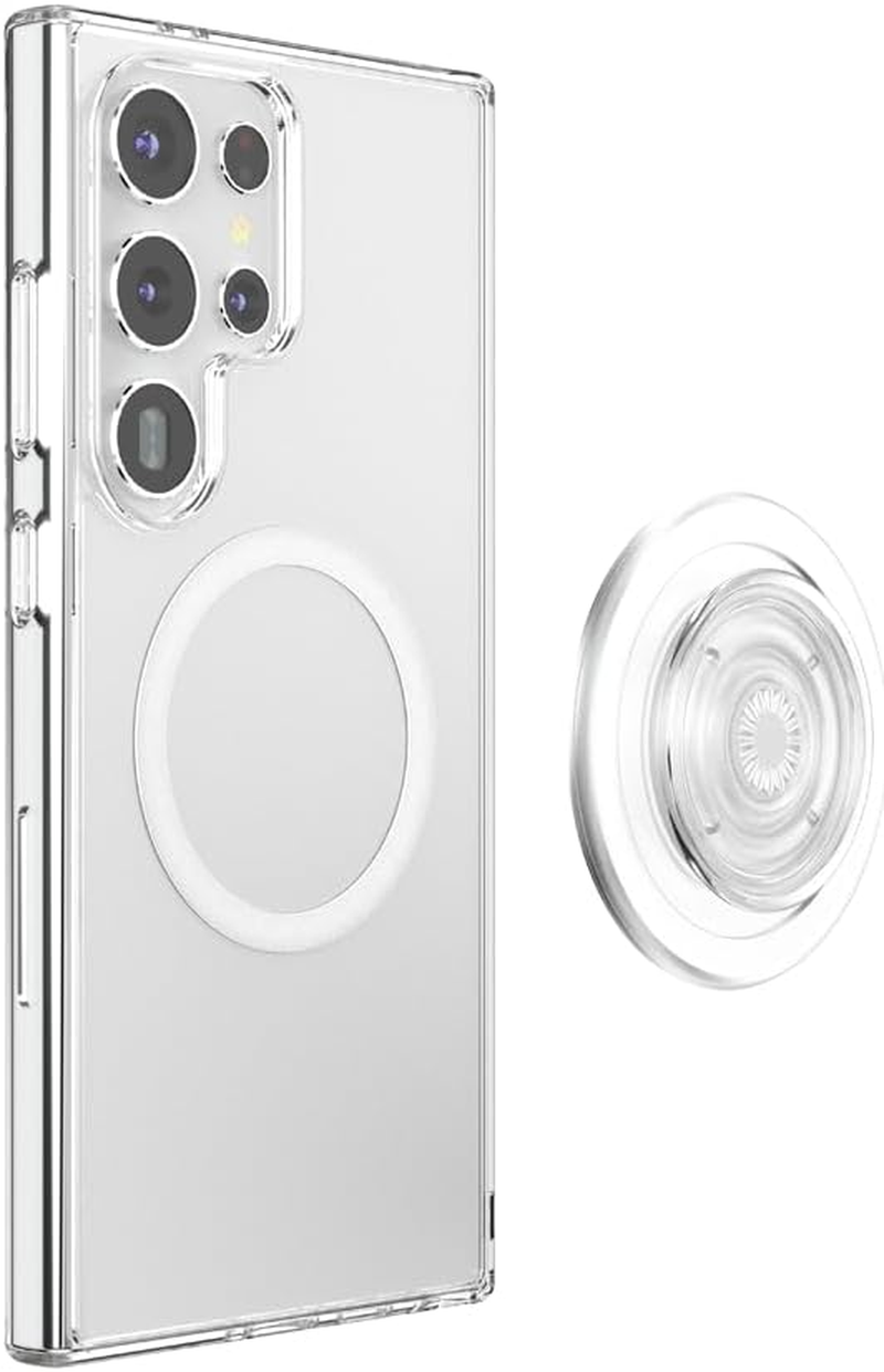 Popsockets Samsung Galaxy S24 Ultra Case Compatible with Magsafe, with Magnetic round Phone Grip Included, Phone Case for Galaxy S24 Ultra - Clear image number 4