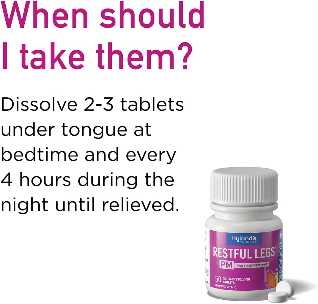 Hyland'S Restful Legs PM Quick Dissolving Tablets - 50 Tablets, Pack of 2 image number 2